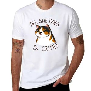 Męskie koszulki Nowe all all on crimes cco cat oryginalna czcionka T-shirt niestandardowe koszulki