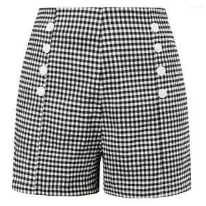 Shorts femminile BP Donne Vintage Plaid Eleganti Casualmente Casualmente Pantaloni Short Short Pantaloni a metà Lady Summer Beach Comfort Daily Wear