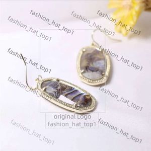 Women Luxury Kendras Scotts Designer Kendrascott Earring Jewelry Elle Oval Abalone Shell Geometric Earrings in Gold Silver Black and Nickel Four Colors 4413