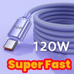 120W 6A超高速充電タイプCケーブル1M 1.5M 2M USB CケーブルSAMSUNG GALAXY S20 S23 S24 UTRAL NOTE 20 XIAOMI HUAWEI HTC ANDROID電話15/15Pro