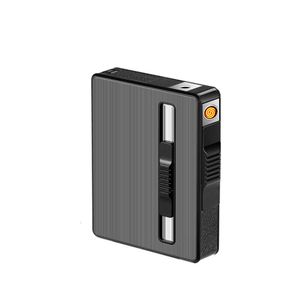 New Electric Dual-Use Cigarette Case Torch Electronic Lighter Cigarette Case Moisture-Proof Pressure-Resistant Cigarette Case