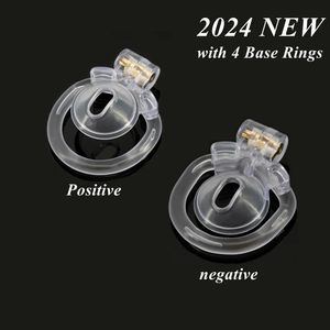 6 Colors PositiveNegative CB Chastity Cage Male Cock Lock with 4 Size Base Penis Rings Hidden Device Sexy Toy for Man Gay 240423