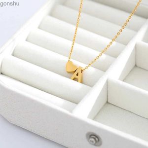 Pendant Necklaces RoRo New Arrival A-Z Womens Heart Necklace Long Stainless Steel Pendant Womens Heart NecklaceWX