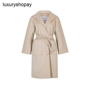 Top Maxmaras Cashmere Coat Womens Wrap Coats Lilia Sand Lace Up Medium Gfur