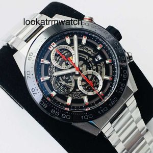 Automatisk Watch RLX Top Quality Watch Luxury Mens Skeleton Watches Black Ceramic 45mm 904L Rostfritt stål Fodral Automatisk rörelse Kronogr