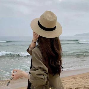 Szerokie czapki z czapki wiadra duże rozmiar 56-58 59-60CM NOWOŚĆ naturalny Panama Str Summer Hat Mens szeroko brązowy plaż