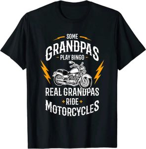 Herr t-shirts herrar några grandpas spela bingo riktiga grandpas rida motorcyklar t-shirt funky mens ts personzed tshirts bomull casual t240425