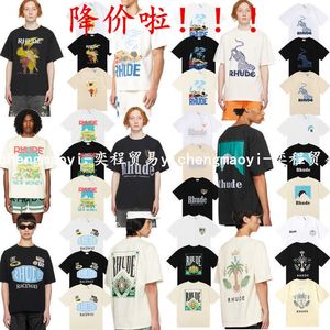 Högkvalitativ original Rhuder Designer T Shirts Meichao Coconut Crown Coconut Racing Casual mångsidig kortärmad T-shirt för män Kvinnor med 1: 1 logotyp