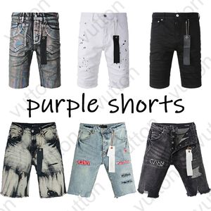 Designer Herren Shorts Purple Jeans Lila Marke Summer Hole High Street Wäsche alte Jeans lange Jeans Größe 29-40