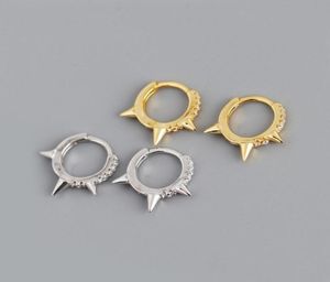 Hoop Huggie 925 Sterling Silver Spikes Earrings F06101239231884