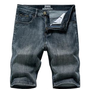 Verão masculino shorts clássicos de seção fina azul clássica Moda de negócios Slim Business Jeans Male 240415