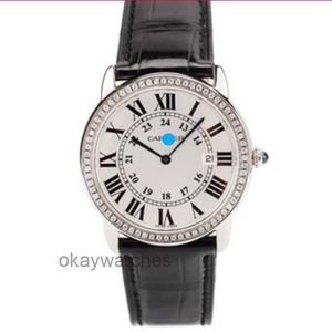 Unisex Diales Автоматические рабочие часы Carter задний алмаз Inlay Ronde 36 -мм кожаный ремешок Quartz Mens Watch W6700255