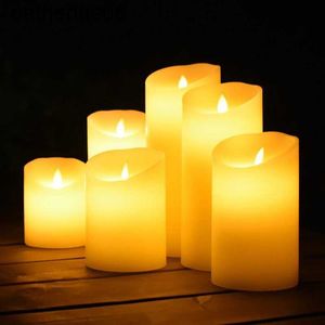 Свечи светодиодные свечи безжалостной электронной легкой ночной лампой Свадебная вечеринка Home Decor D240429