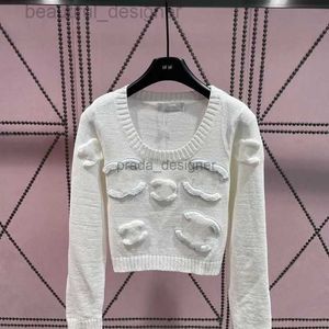 디자이너 스웨터 여성 프랑스 디자이너 클래식 가슴 편지 스웨터 패션 승무원 스웨터 파리 스타일 새로운 직물 3 차원 자수