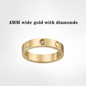 Bandring Frauen Männer mit Diamantring Designer Gold Finger Ring haben Halo -Paar Liebhaber Hochzeit Gold Silber Rose Ring niemals verblassen Edelstahl Mode Ring Schmuck Schmuck