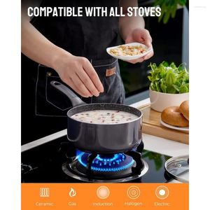 Köksredskapsuppsättningar induktionskrukor och kokkärlsset 10-stycken Bezia Diskmaskin Safe Nonstick Cooking Stay-Cool Bakelite Handle