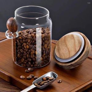 Dinnerware Sets Glass Jar Transparent Canisters With Airtight Lids Coffee Japanese-style Kitchen Storage Container Sealed Containers For