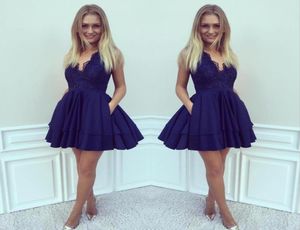 2019 Cheap Royal Blue Lace Homecoming Dress Aline Juniors Sweet 15 Graduation Cocktail Party Dress Plus Size Custom Made1263231