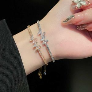 Chain Luxury Butterfly Shiny Rhinestone Adjustable Bracelets for Women New Fashion Wedding Birthday Jewelry