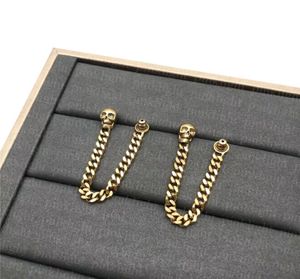 Unisex Charm Gold Earring Simple Style Luxury Stud Men Women Punk Earrings Fashion Street Skulls Studs4330047