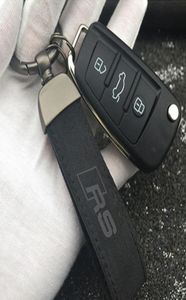 Novo carro de logotipo RS Black Matte Leather Keyring Titular da caixa para Audi RS1661160