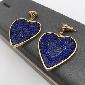 2022 FAN Jiaou Love Orecchini a diamante blu orecchini in ottone femmina 925 aghi d'argento