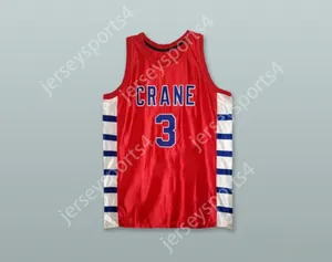 Пользовательский nay name Mens Youth/Kids Will Bynum 3 Crane High School Cougars Red Basketball Jerse