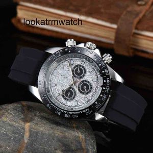 Automatisk klocka RLX Luxury Fashion Designer Watches Watches Meteorite Three Eye Six Needle Watch Steel Band Men's Watch