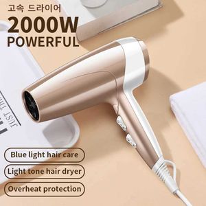 Hair Dryers High power air dryer 2000W high-power negative ion rapid drying home hair styling professional blue light care Q240429