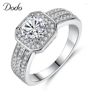 Anelli a grappolo 3 strati Anello nuziale di zirconia quadrata per donna uomo color gioielleria Bague Bague Bijoux Femme Engagement Accessori R408