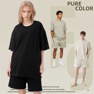 Fashion ESS Designer 2023 Primavera/verão 495GFOG Série de cores básica Solds Solid Street Loose Foodable 5/4 Calças