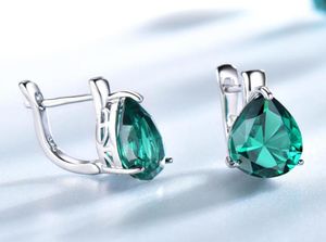 Cucciale per le orecchie Umcho Genuine 925 Orecchini a clip in argento sterling per donne alone verde creato gemma gemma gemtina di gioielli da sposa 5104917