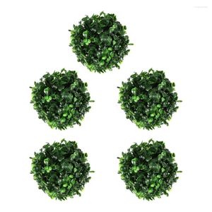 Dekorative Blumen 5 Stcs Pflanze Künstliche Graskugel Ornament gefälschte Planta Plastik Topiary -Kugeln