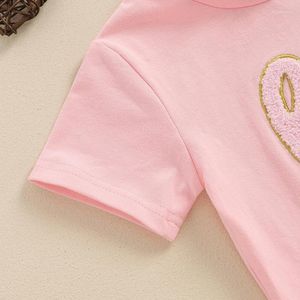 Zestawy odzieży Baby Girl 2pcs Letnie stroje z krótkim rękawem haft haftowe