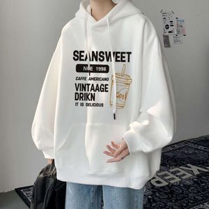 Large Hooded Autumn/Winter Sweater For Men's Instagram Loose Student Trend Versatile Coat Couple Pullover With Plush On Clothes