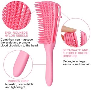 Pespa per capelli Detlangling Brush Cuor capelluto Massage Capelli Pannogeni per capelli ricci Combli