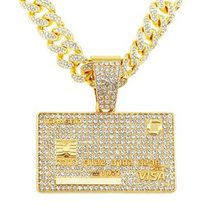 2024 Hip Hop Full Diamond Domineering Pendell Halskette für Herren trendy und Straßenkleidung mit Halsketten