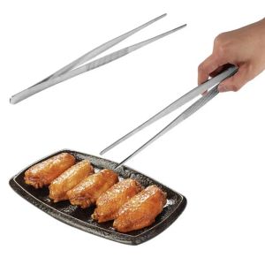 Accessories 16/20/25/30cm Toothed Tweezers Stainless Steel Long Food Tongs Barbecue BBQ Tool