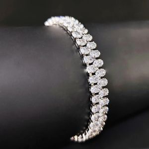 Arrival Unique Design Luxury Silver Color Oval Bracelet Bangle for Women Valentines Day Gift Jewelry S8259 240423