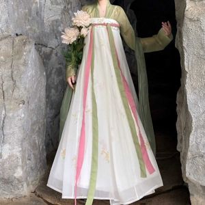 Etniska kläder Original Hanfu Women Chinese Tang Dynasty Costumes Ancient Hanfu Traditionell tunn tryckt klänning Fairy för våren och sommaren