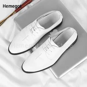 Casual Shoes Men Genuine Leather Brogues Oxford Flats White Black For Mens Handmade Vintage Sneakers Flat