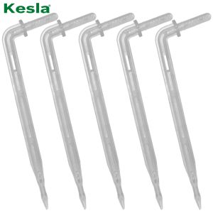 Kits KESLA 50x Garden 4/7mm Hose Transparent Bend Arrow Dripper 1/4'' Drip Emitter Water Saving Sprinkler Micro Irrigation Greenhouse