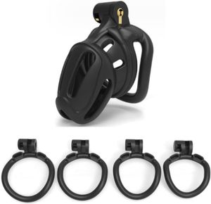 Flat Chastity Cage, Small Chastity Cage, Inverted Chastity Cage for Men Penis Cage Man Dark Lock Design, Good Concealment, Couples Bondage SM Sex Toys N (Black,B)