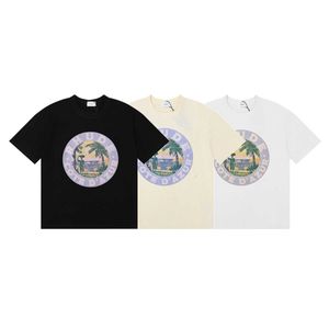 高品質のオリジナルルーダーデザイナーTシャツトレンディブランド高品質のユニセックスダブルヤーンピュアコットンプリントTシャツ1：1ロゴ付き半袖付きTシャツ