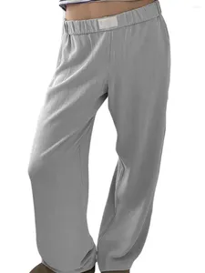 Spodnie damskie Sunloudy Y2K Pasped Długość dla kobiet Elastyczne talia szerokie spodni