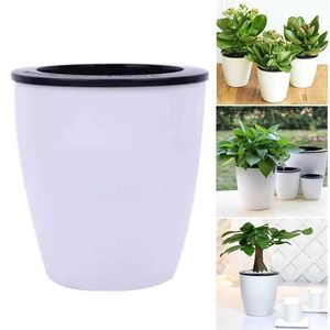 Planters Pots Lazy plant flowerpot automatic self watering pot plastic with cotton rope garden basket Q240429