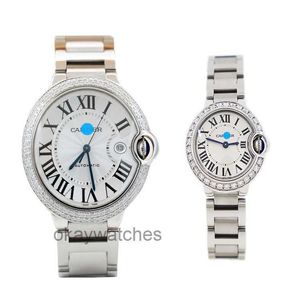 Unisex Diales Автоматические рабочие часы Carter Pare Watch Blue Balloon с бриллиантовым инкрустацией на задней части автоматического механического кварца 42mm28mm1