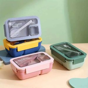 Bento Boxes Portable Lunch Box för studenter med det kan vara mikrovågsugn. Läcktablett Lämpliga barnskolekontor Q240427