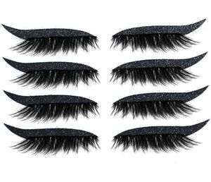 Falska ögonfransar 8pcs4pairs återanvändbara fransar eyeliner och ögonfrans klistermärken vattentät lätt att använda ta bort verktyg7777887