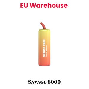 EU Warehouse Vapes Hindable Puff 10000 8000 20ml Savage Vape 2% 3% 5% Nic Puffs vorgefüllter Einwegwagen 10 Aromen Geschmackstraubengerät Mesh Spule 650mAh Batterie